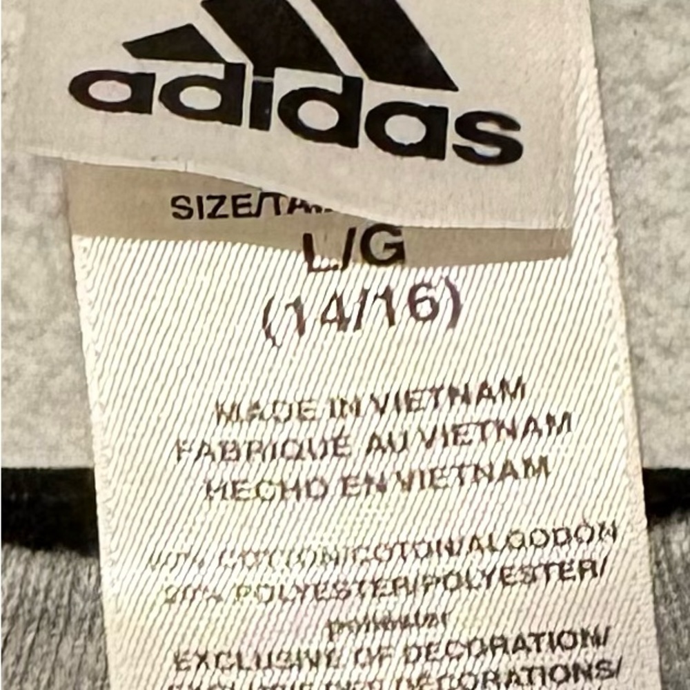 adidas Gray Sweatshirt with Black Logo & Stripes - Picture 2 of 4